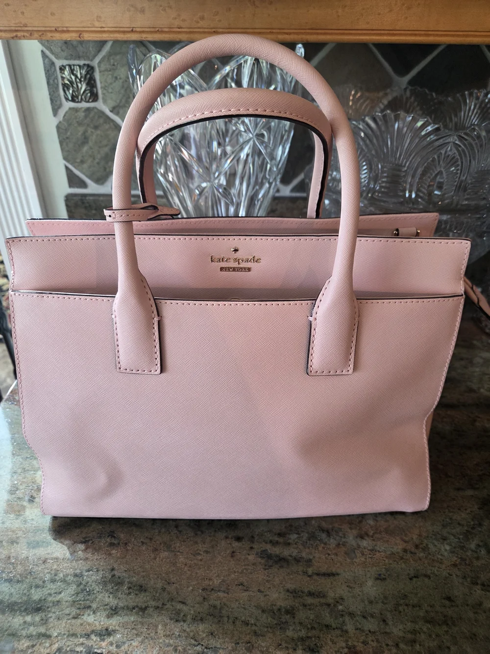 kate spade Pink Saffiano Satchel with Wristlet